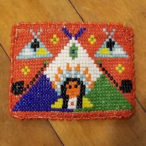 Handmade beaded change purse